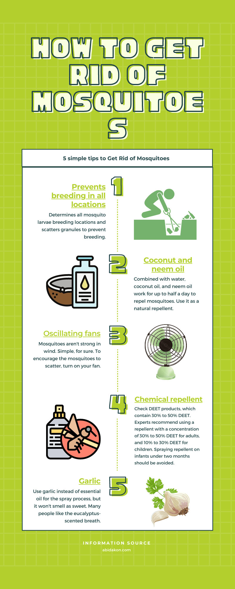 how to Get Rid of Mosquitoes infographic