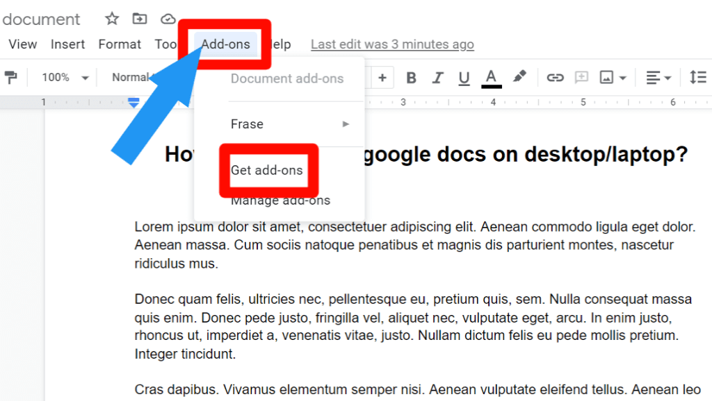 step 1 for How to highlight in Google Docs using the highlight tool