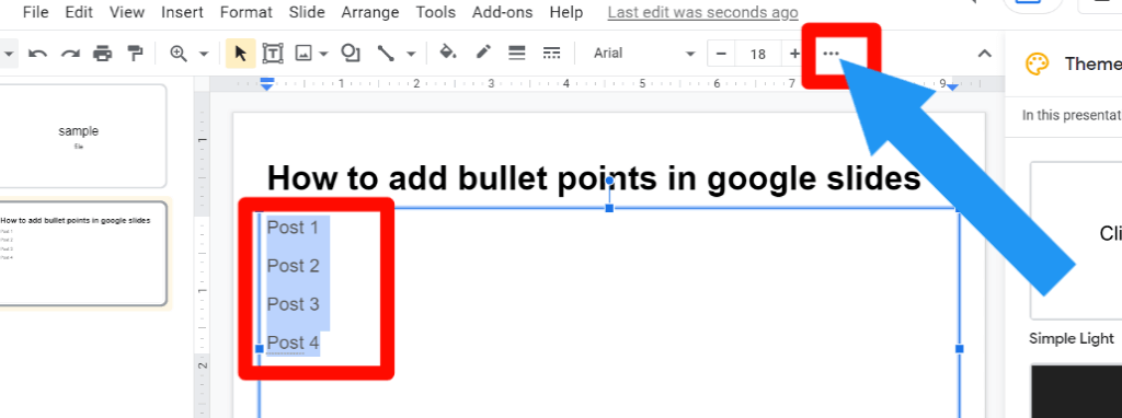 1 How to add bullet points in Existing text