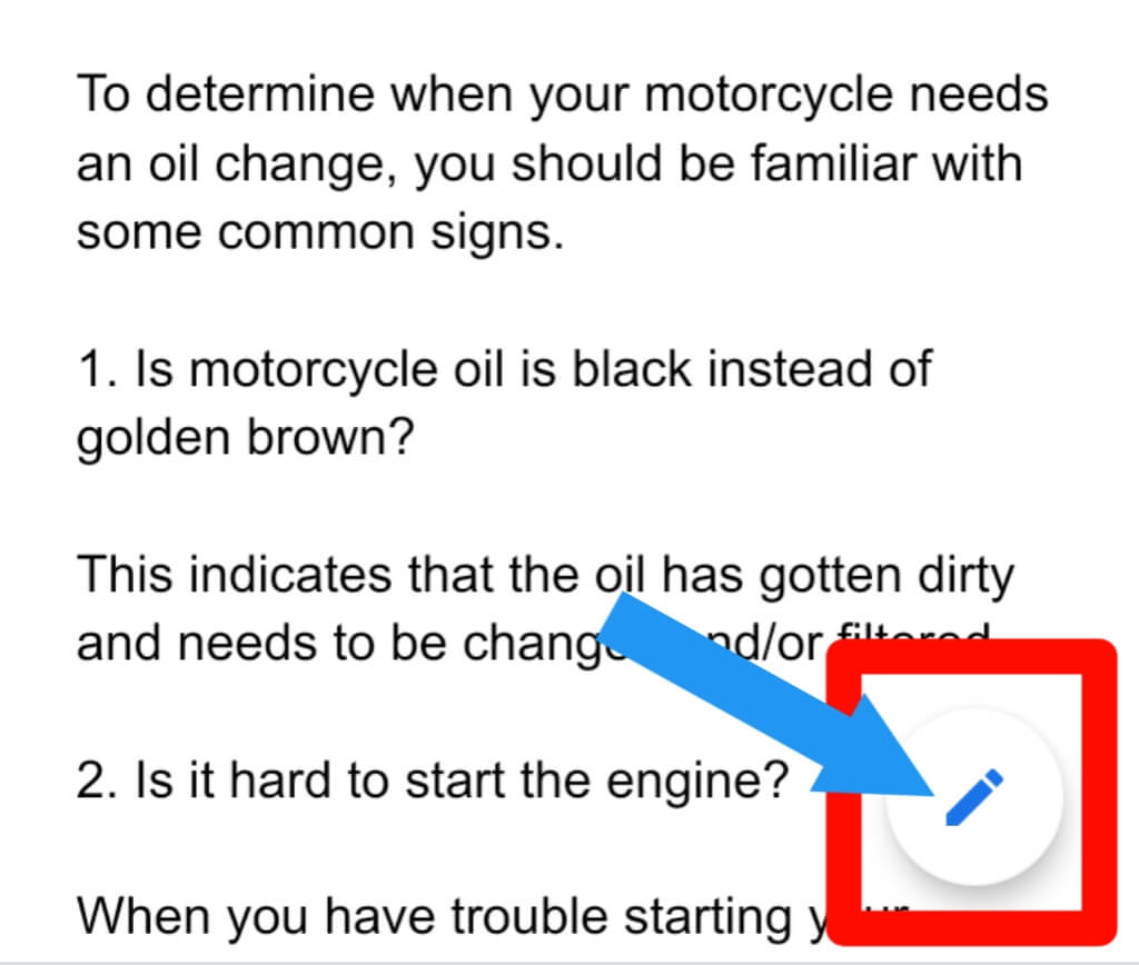 step 2 for How to highlight text in google docs on the Android/iPhone App