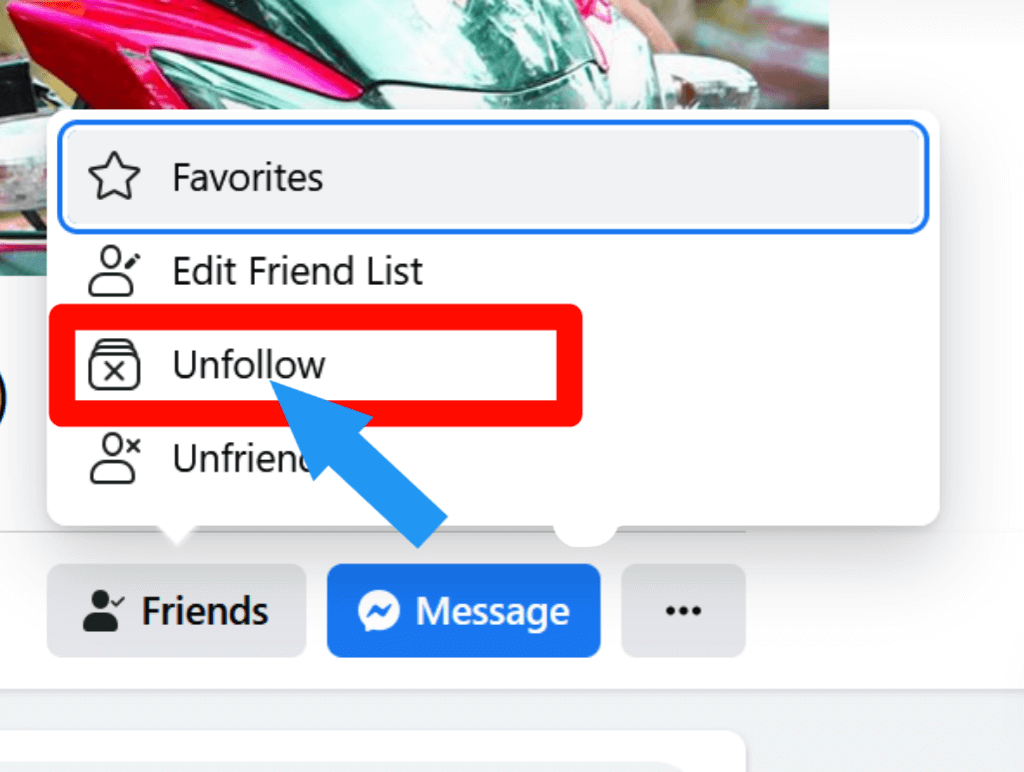 step 2 for How to Unfollow Friends From Their Profile Page