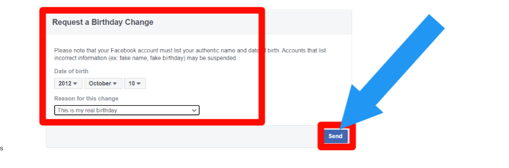 2 How can I change my birthday on Facebook after the limit