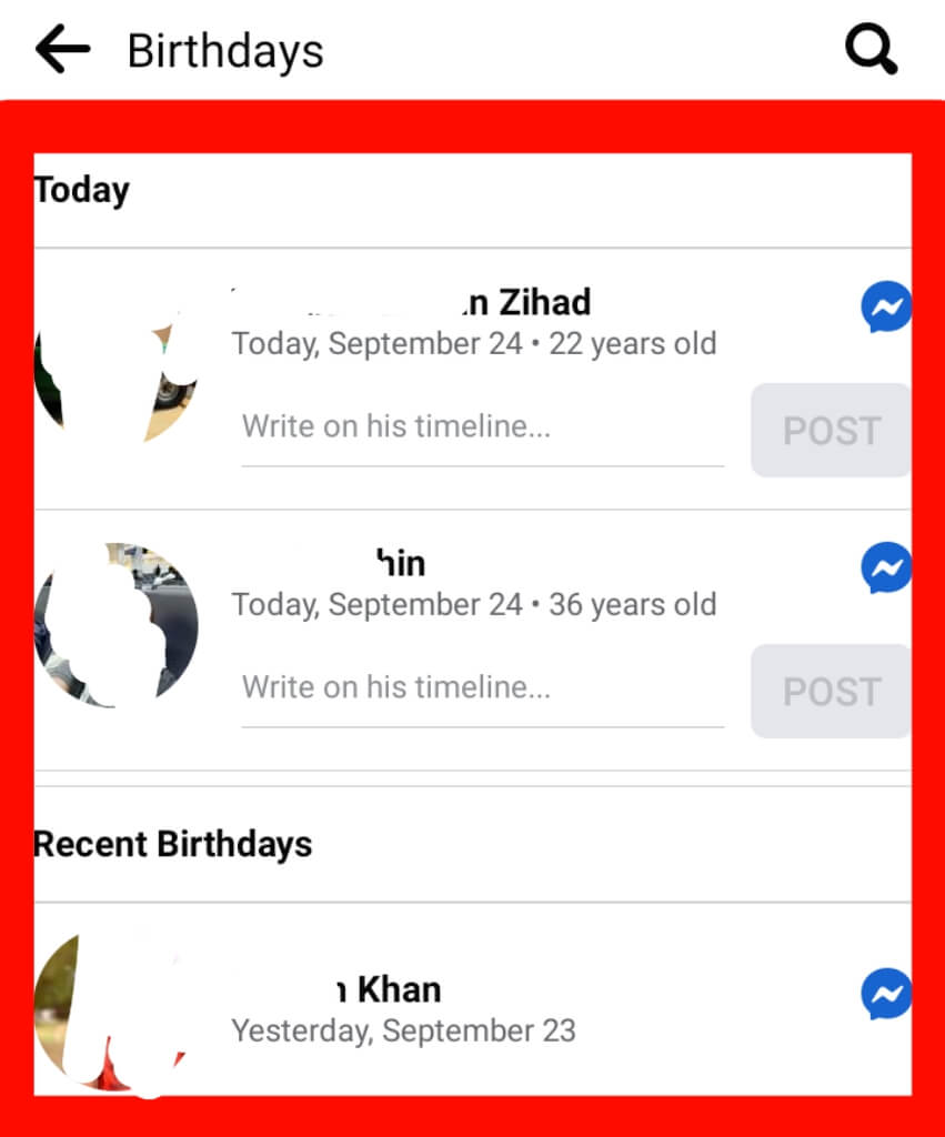 2 How to find birthdays on Facebook Mobile App