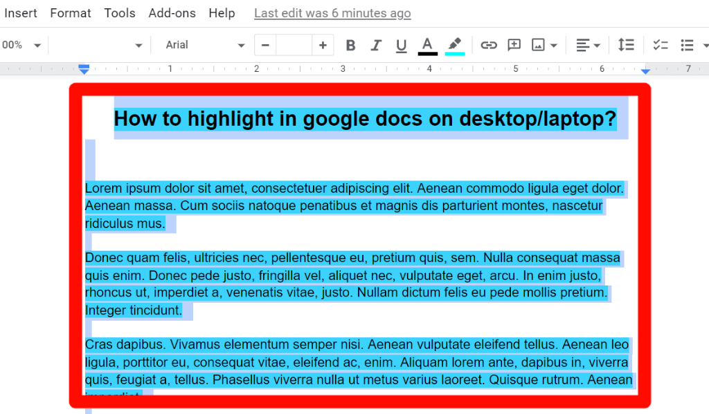 step 3 for How to change the highlight color in google docs