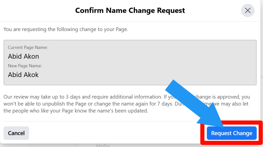 Step 3 for How to change your page name on Facebook 2021