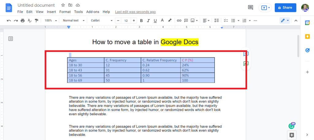 1 How To Move A Table In Google Docs