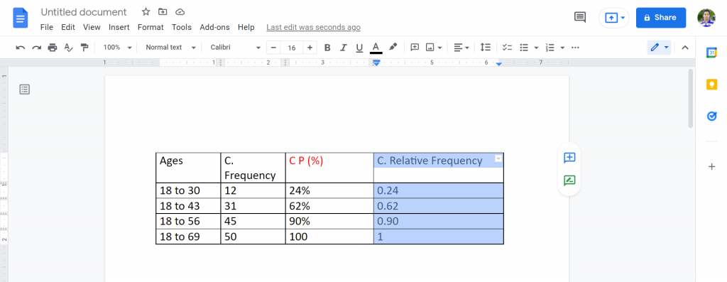 1 How do I split a table column in Google Docs