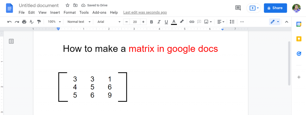 10 How to make a matrix in google docs