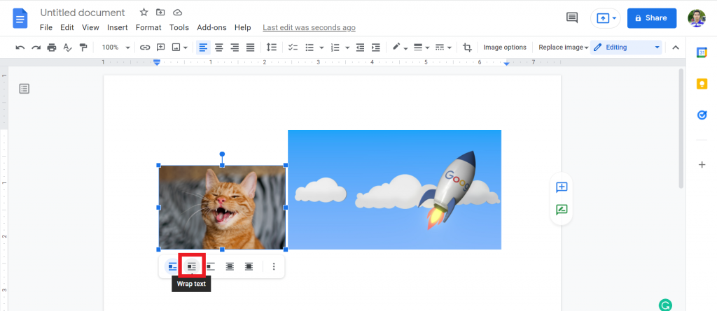 3 Overlap Images In Google Docs Using Wrap Text.