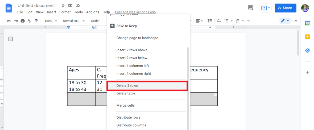 How To Remove Rows In Google Docs