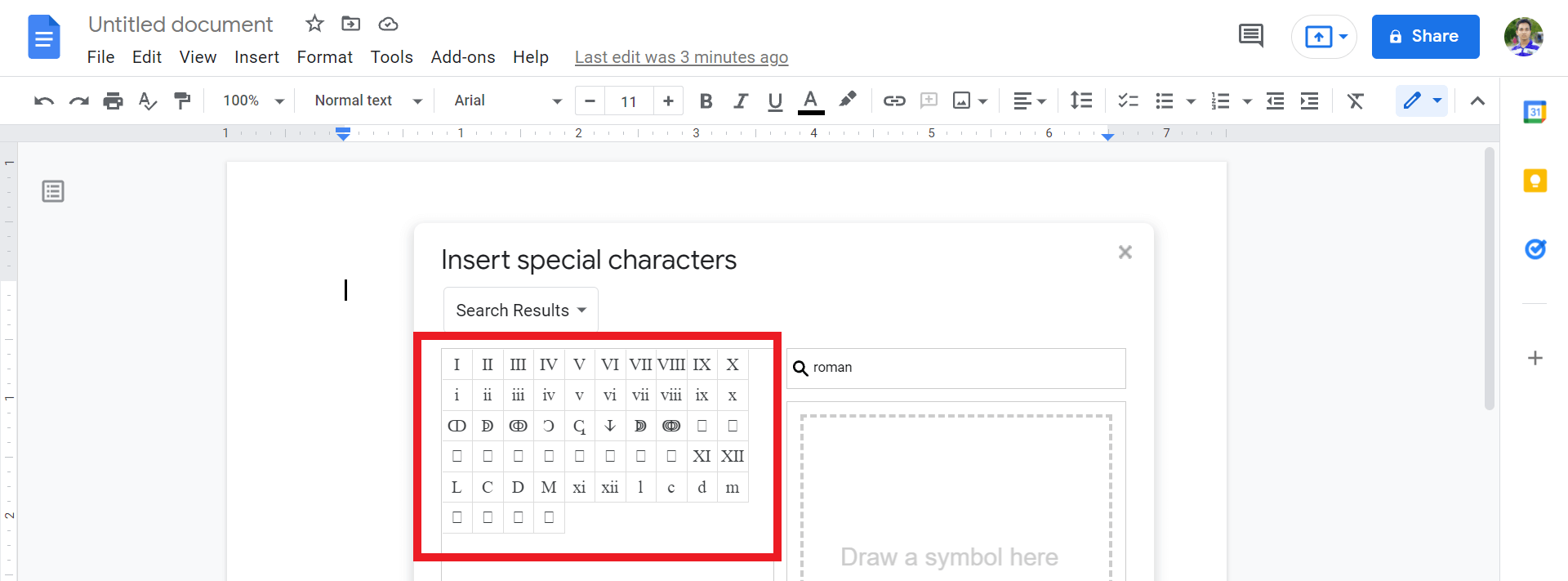 how-to-add-roman-numerals-in-google-docs-video-screenshot