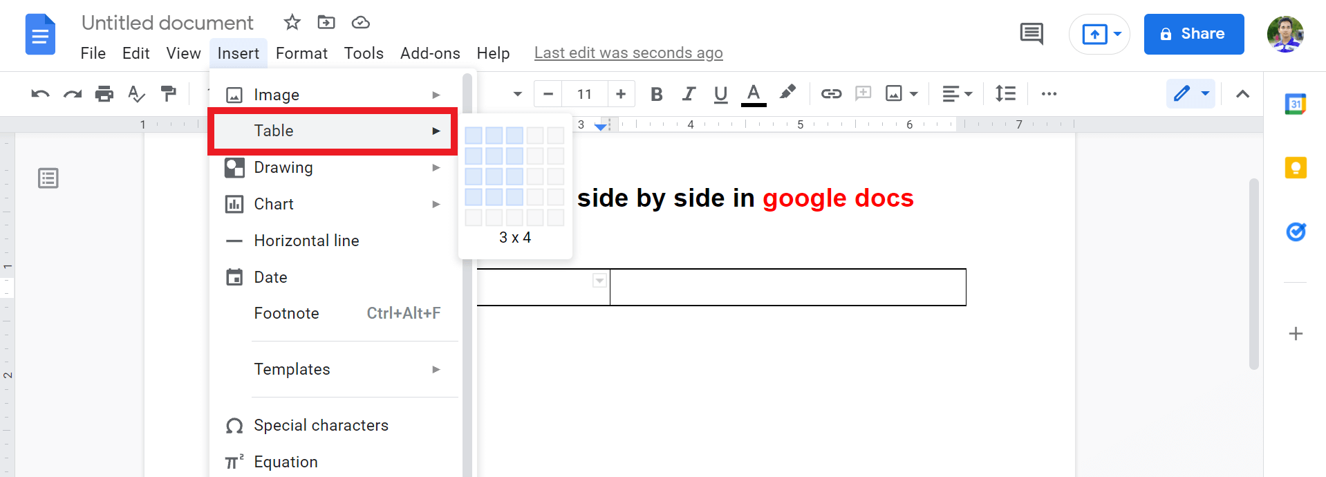 how-to-put-two-tables-side-by-side-in-google-docs-2022-video