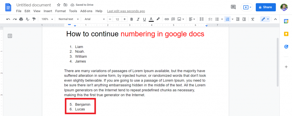 5 How To Continue Numbering In Google Docs