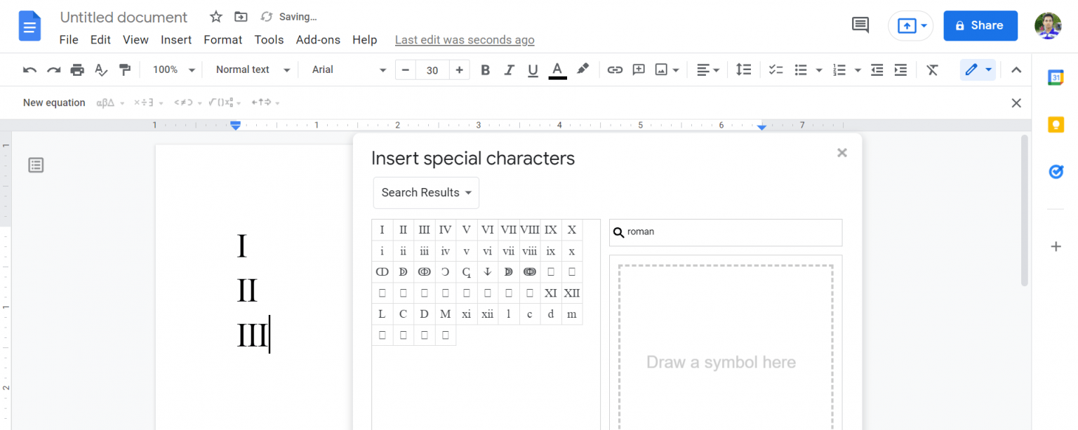 how-to-add-roman-numerals-in-google-docs-video-screenshot