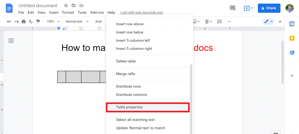 5 How to make a matrix in google docs