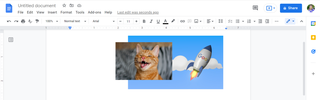 5 Overlap Images In Google Docs Using Wrap Text.