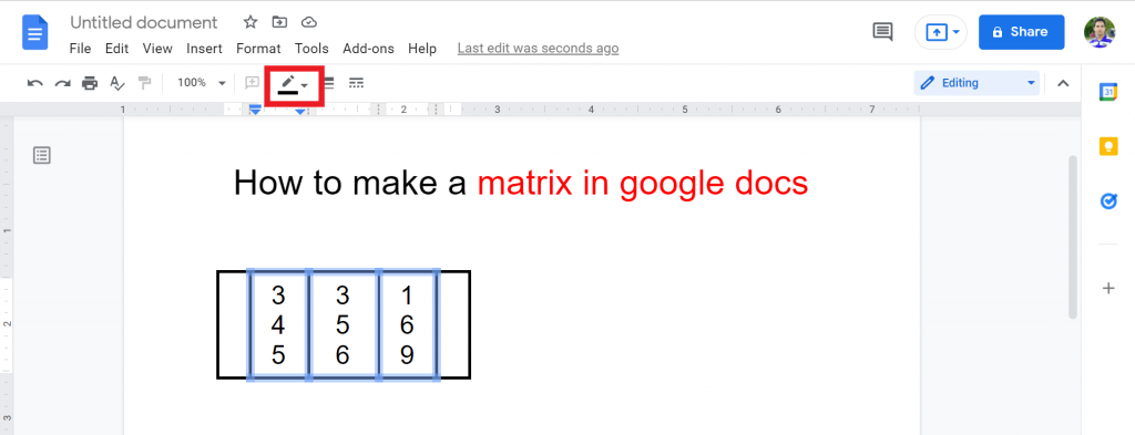 8 How to make a matrix in google docs