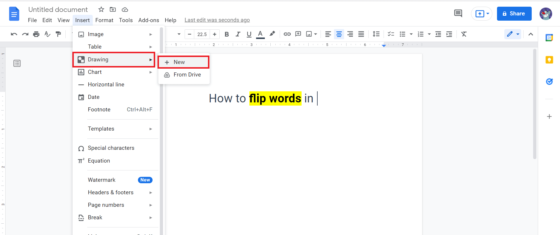 how-to-flip-words-in-google-docs-2022-2-methods-with-video