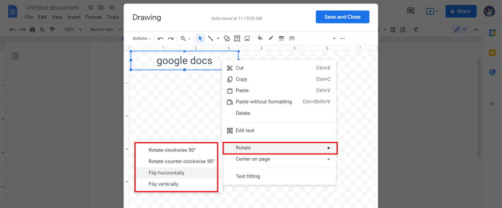 step 5 for Method 1 Flip Words in Google Docs using copy & paste