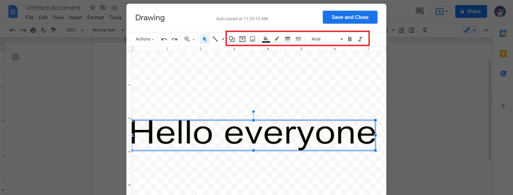 step 5 for Method 2 Flip Words in Google Docs using Word Art