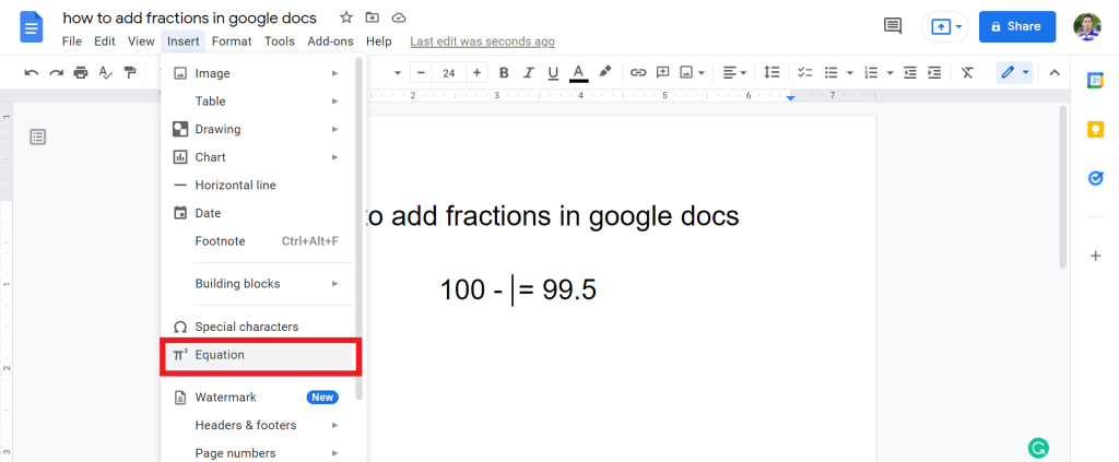 2 How To Add Fractions In Google Docs