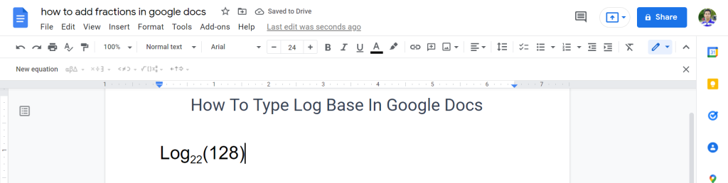 3 Log Base In Google Docs