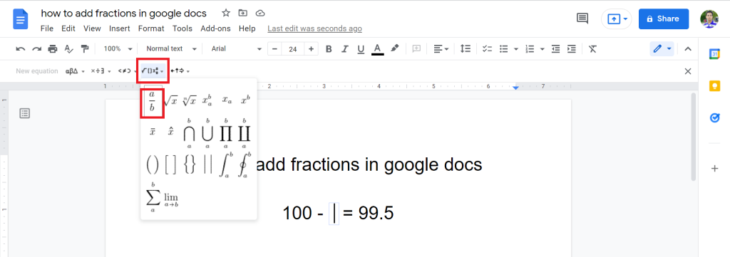 3 How To Add Fractions In Google Docs