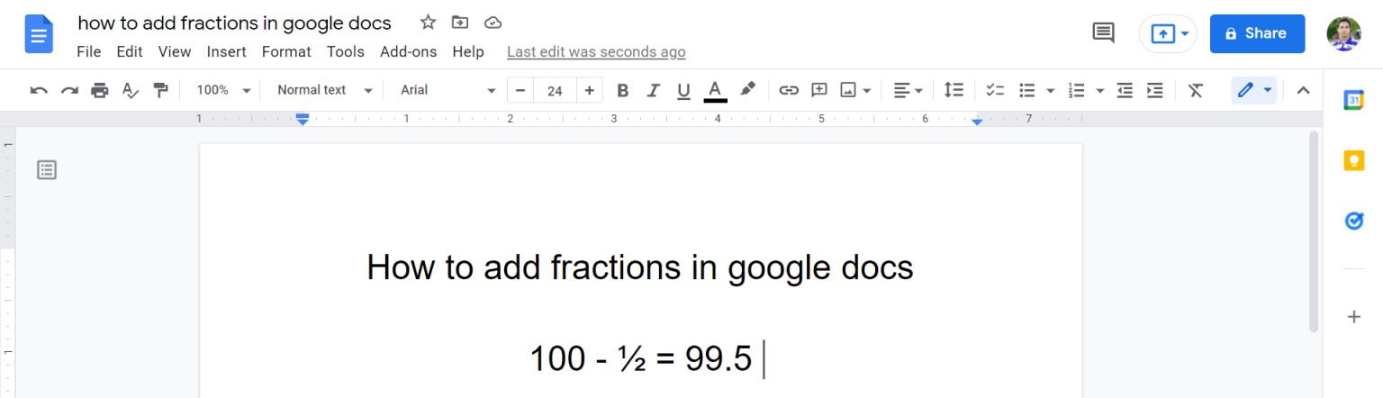 How to add fractions in google docs 2 easy methods 2022 