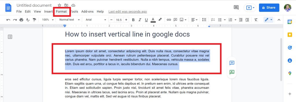 1 Add verticle line as a paragraph borders