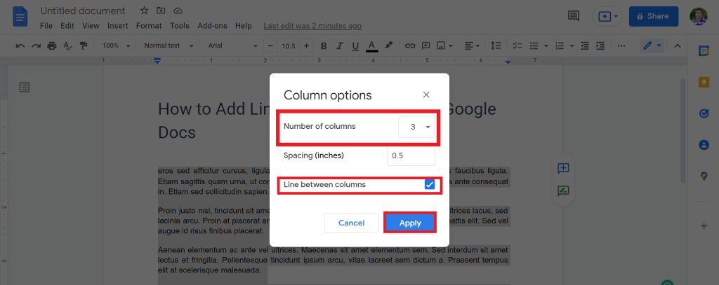 3 How to Add Line Between Columns In Google Docs