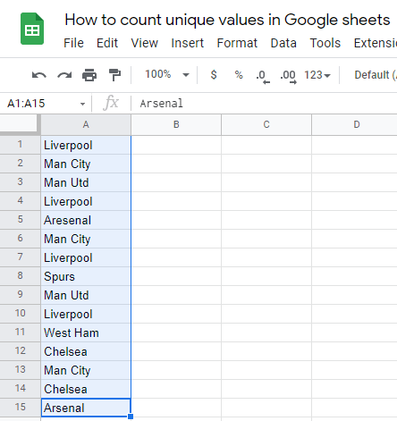 1 How to count unique values in Google Sheets