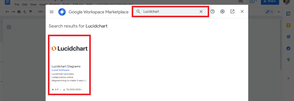 2 How To Install Lucidchart add-on In Google Docs