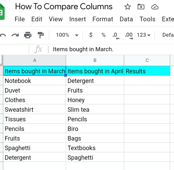 1 How To Compare Two Columns In Google Sheets