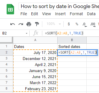 1 How To Sort By Date In Google Sheets