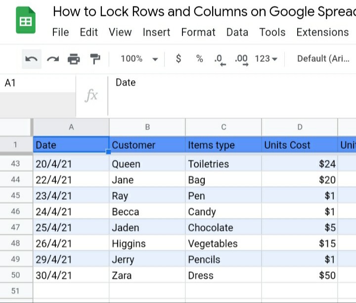 10 How To Lock Rows And Columns In Google Sheets