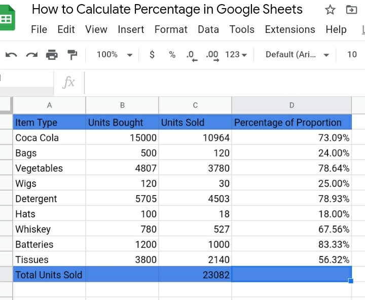 11 how to calculate percentage in google sheets