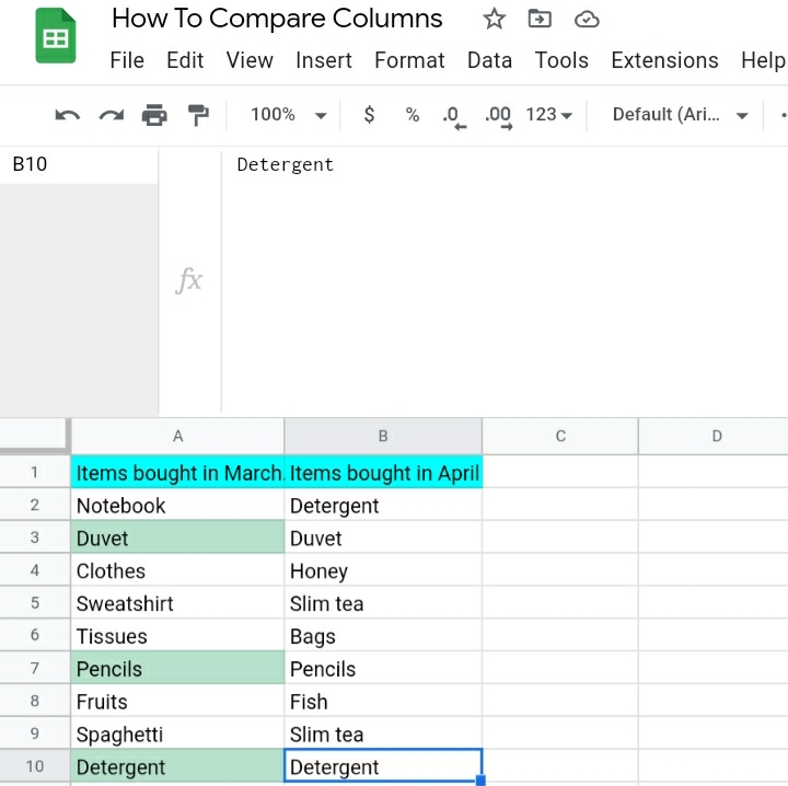 12 How To Compare Two Columns In Google Sheets