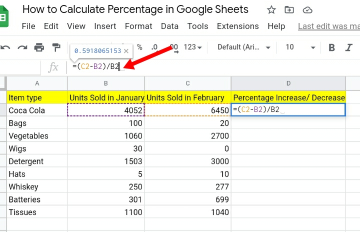 How To Calculate Grade Percentage In Google Sheets