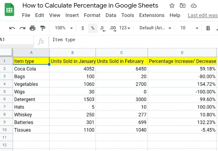 15 how to calculate percentage in google sheets