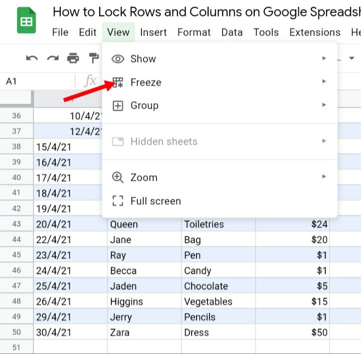 2 How To Lock Rows And Columns In Google Sheets