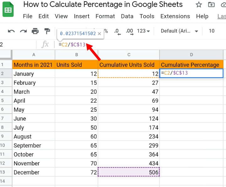 20 how to calculate percentage in google sheets