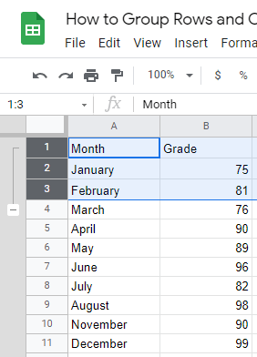 3 How to Group Rows and Columns in Google Sheets