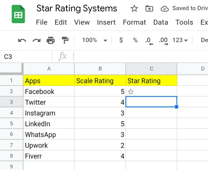 4 How To Create A Star Rating System In Google Sheets