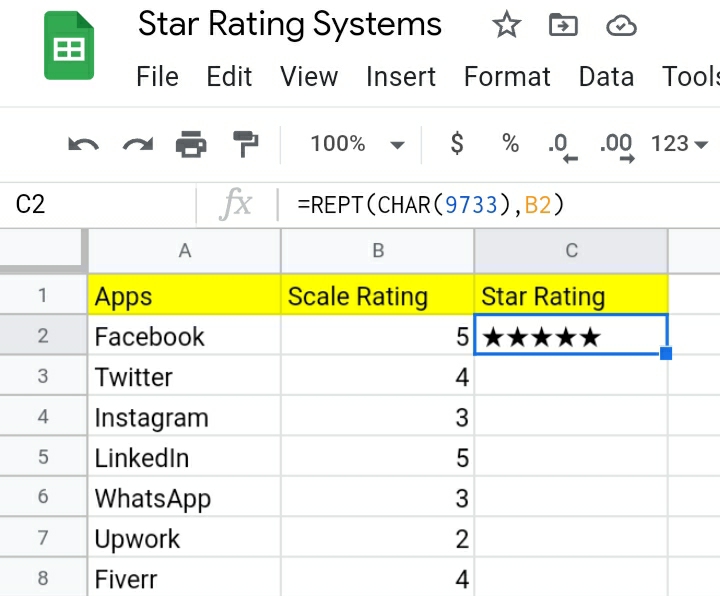 5 How To Create A Star Rating System In Google Sheets