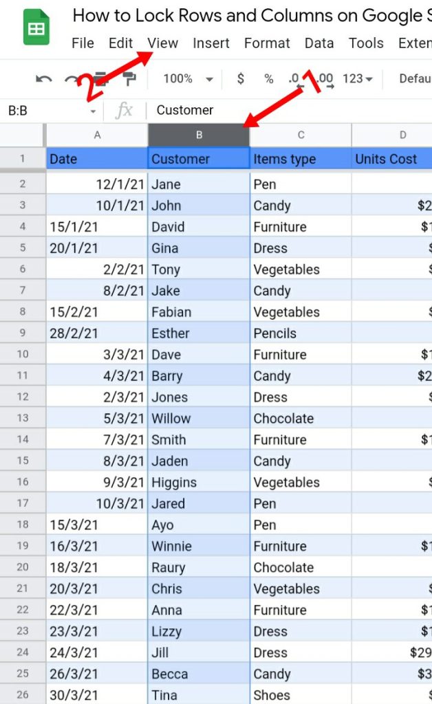 5 How To Lock Rows And Columns In Google Sheets