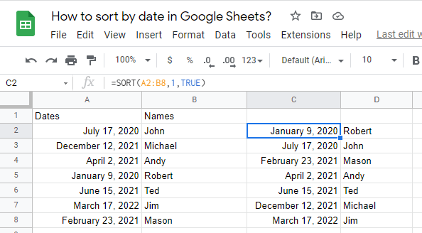 5 How To Sort By Date In Google Sheets