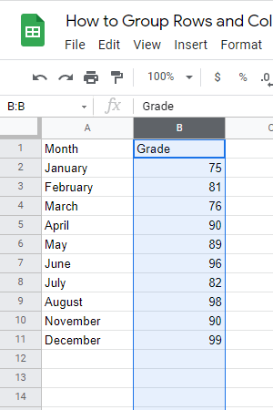 6 How to Group Rows and Columns in Google Sheets