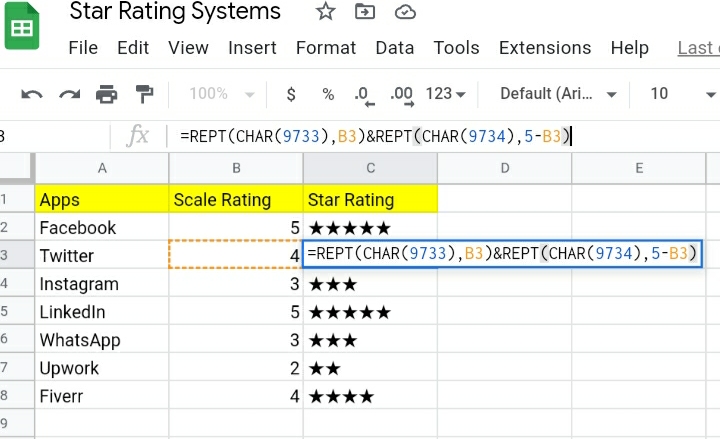 7 How To Create A Star Rating System In Google Sheets