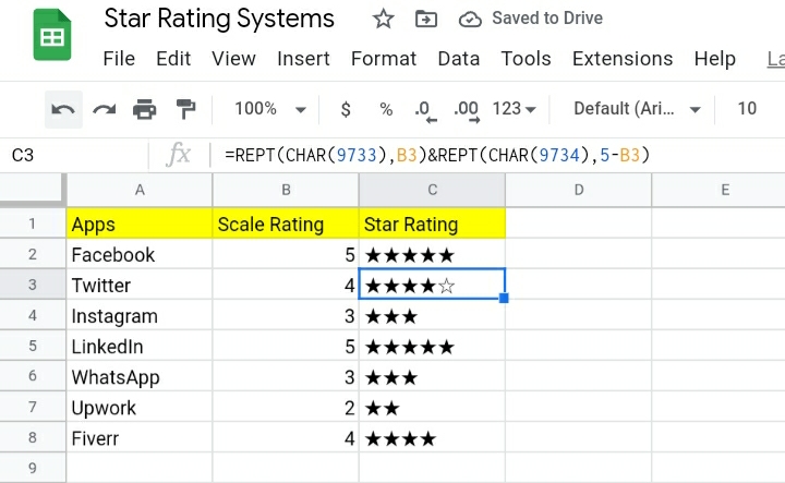 8 How To Create A Star Rating System In Google Sheets