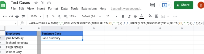 11 Change Text Case in Google Sheets